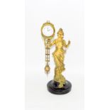 Genuine Bronze Pendulum Lady Statue Clock