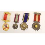 Four Masonic medals including silver and Royal Air Force