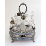 Silver mounted cruet set. hallmarked Sheffield 1852