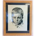 Portrait of a young man in pastel by Maxi Lane signed and dated