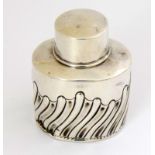 A silver hallmarked tea caddy. 9cm tall