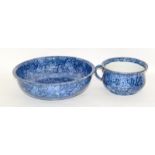 Lasolware, Burslem Blue Wash Bowl & Potty