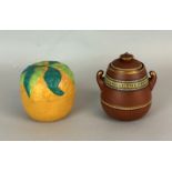 2 decorative jars by F & R Pratt 1852 and 1878