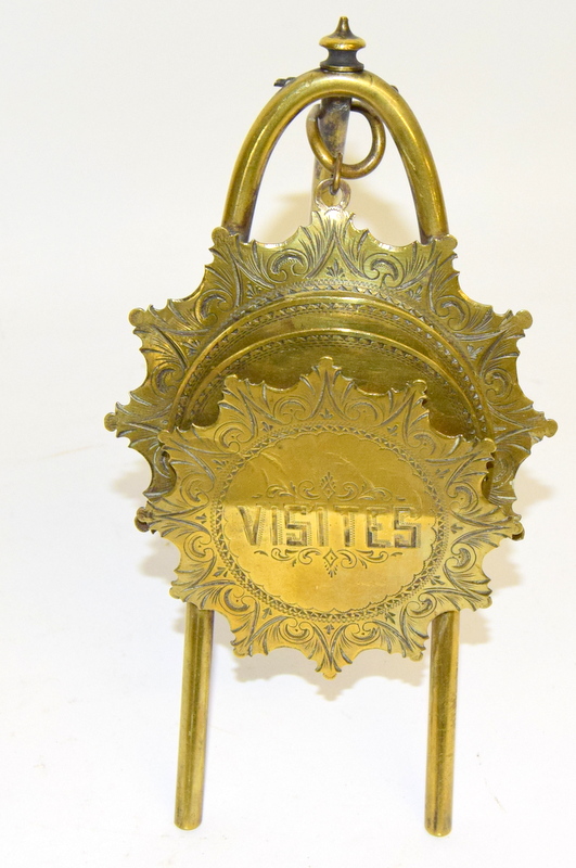 Brass letter rack, Brass Easel Shaped Vistior Card Holder - Image 5 of 7