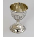 A Russian silver egg cup. 6.5cm tall