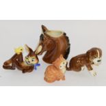 Beswick cat and three Goebel Animals