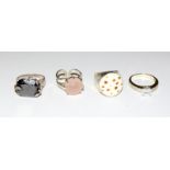 4 Silver fashion rings