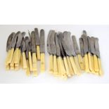 Large quantity of bone handled knives