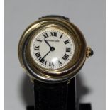 Ladies 18ct gold Cartier Trinity wristwatch fitted with its original 18ct gold buckle. In working