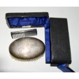 Silver boxed brush and comb set