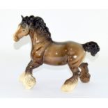 Beswick Cantering Large Shire Horse. 22cm high 26cm long