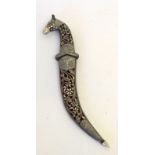 A Persian Style Dagger The Head In The Form Of A Horses Head