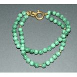 18ct gold set Malachite bracelet