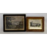 After William Havel 19thC Great Western Railway lithograph 22 x 30cm and a bookplate of Bath 16 x