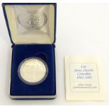 A cased 1991 $50 Space Shuttle Columbia silver proof commemorative coin. 38.71mm diameter.