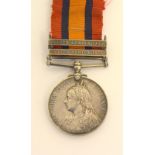 A Queen South Africa medal QSA with South Africa 1901 & 1902 clasps named to 7532 Private S.S.