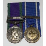 A court mounted medal pair consisting of a General Service Medal with Northern Ireland clasp named