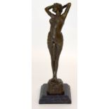 Contemporary bronze of an Art Deco lady. Stands 43cm