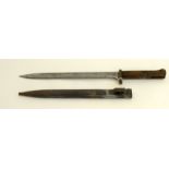 A WW2 Czech Model 1924 bayonet made for the Third Reich in its steel scabbard. Blade length 30cms