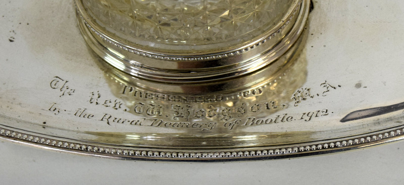 A Silver Oval Shaped Desk Stand Standing On Ball And Claw Feet - Image 3 of 8