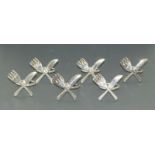 Set of six knife & fork napkin holders