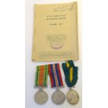 Military medals & book to M Reeves with Territorial medal named to S J Wheeler
