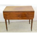 Mahogany Pembroke Table on Turned Legs with single Drawer. 73 x 93 x 103cm