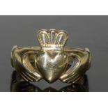 9ct gold ladies hands of friendship ring size M