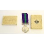 An unusual General Service Medal with Palestine 1945-48 clasp and original box named to a civilian