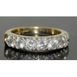 9ct gold ladies half eternity ring size O