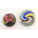 A Cattiness Paperweight Signed 17-750 Made And Another Paperweight