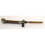 A WW2 British hand held officers periscope dated 1944 complete with detachable wooden handle. Marked