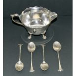 Mappin & Webb W18560M sauce jug together with tea spoons