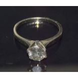 A 14Ct white gold Single Stone Diamond Ring Of 1.1Ct"S