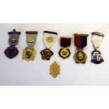 Seven Masonic jewels & medals including silver