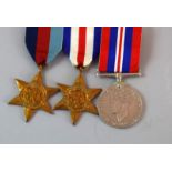 A WW2 mounted medal trio including the France & Germany Star