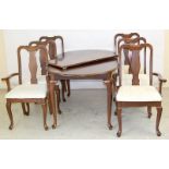 Merrydew Mahogany Extending dining table with 6 chairs leaf not present