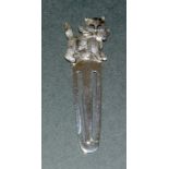 A Silver Bookmark With Cat Finial