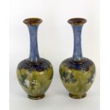 Pair of Royal Doulton Art Nouveau vases, one repaired