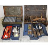 4 tool boxes with a selection of tools