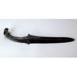 An unusual Asian dagger with a skull cracker 28cms long overall