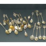 Collection of silver and silver plate tourism spoons