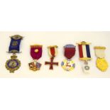 Six Masonic jewels & medals including silver