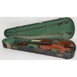 Violin in wooden carry case