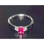 An 18Ct white gold Ruby And Diamond Ring Of 70 Points