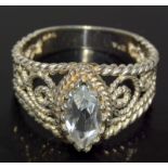 Ladies Silver Fashion ring size Q
