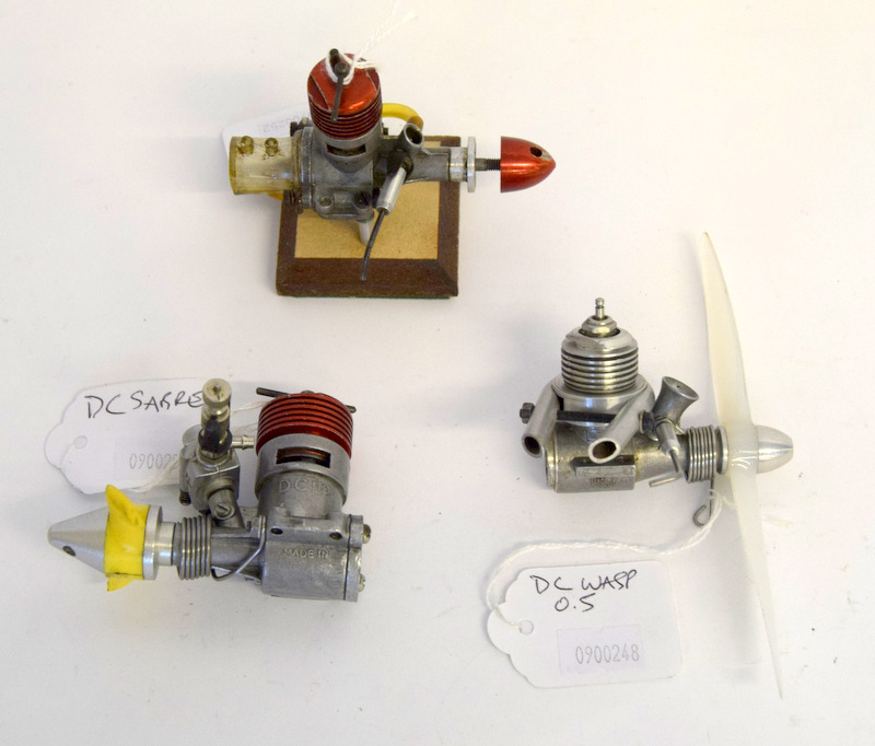 D C Wasp .5 and prop model aero engine, D C Super Merlin model diesel aero engine, D C Sabre model