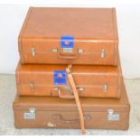 3 Vintage suitcases. Royal traveller and Globetrotter