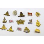 A selection of 15 military sweetheart fronts ONLY for spares