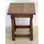 Oak joint stool 45 x 38 38cm